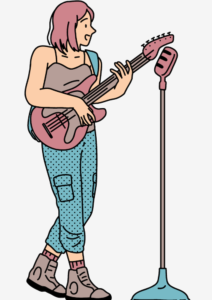 Joueuse de musique guitare chant individuel
